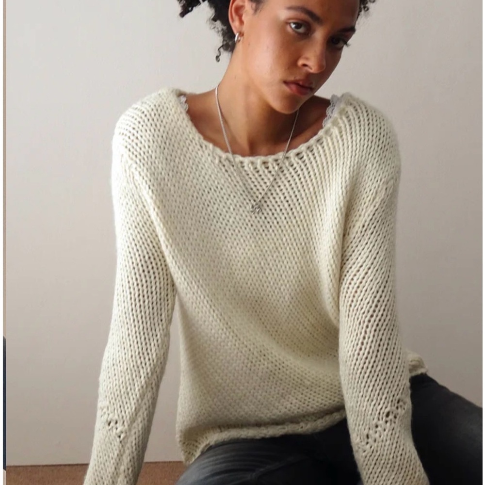 Motel Rocks Ranvir Cream Knit Sweater Size M - Picture 4 of 9